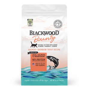 美国BLACKWOOD珀萃Bounty系列无谷三文鱼虹鳟鱼配方全猫粮12磅