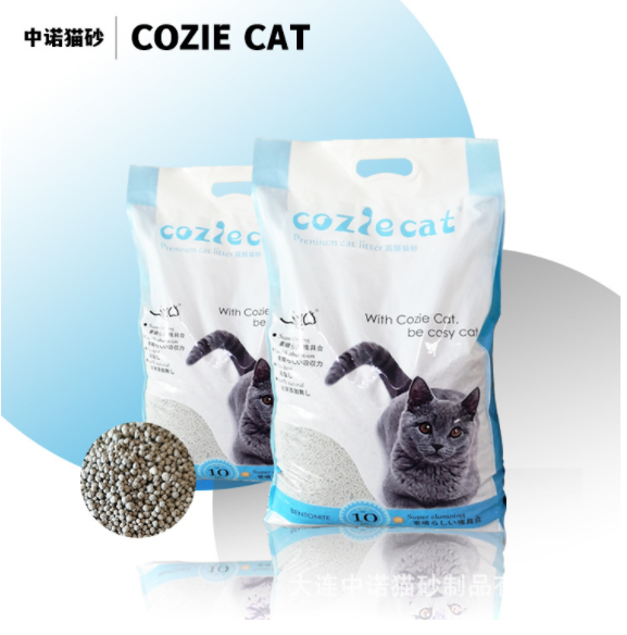 COZIE CAT膨润土猫砂球形加硅胶猫砂批发香味除臭干爽直径1-3.5mm