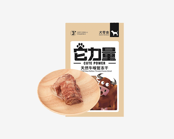 它力量牛喉管犬用磨牙洁齿冻干零食100g